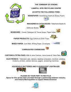 THE TOWNSHIP OF STRONG LANDFILL SITE/ RECYCLING