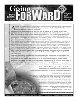 Pesach 5764 Supplement - Friends With Diabetes