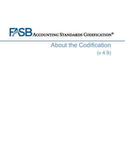 About the Codification - FASB Accounting Standards