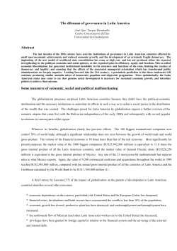 The Dilemma of Governance in Latin America