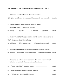 THE TEN-MINUTE TEST - GRAMMAR AND PUNCTUATION