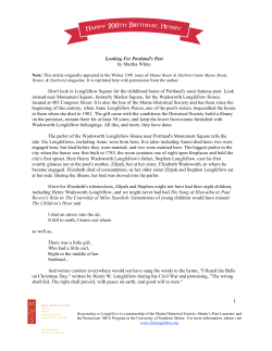 Looking for Portland`s Past - Henry Wadsworth Longfellow