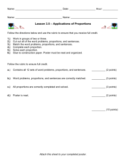 Lesson 3.5 &ndash; Applications of Proportions