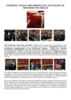 eternal value and perpetual actuality of the edict of milan