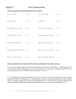 Unit 5 Homework Key Homework Key