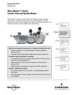 F-Series Coriolis Flow and Density Meters