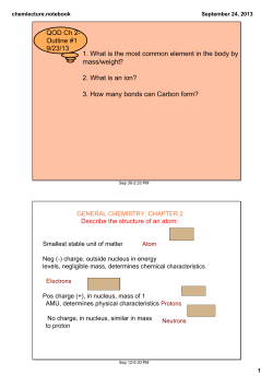 Ch. 2 Intro/Bonding Notes only Ch.2OUtline1introBonding