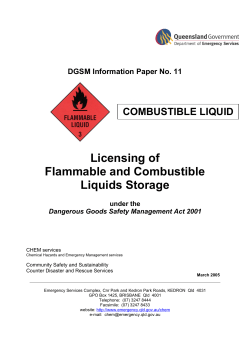 Licensing of Flammable and Combustible Liquids Storage