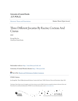 Three Different Jocastas By Racine, Cocteau And Cixous