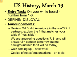 US History, March 25