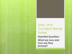 Ionic and Covalent Bonds