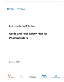 Health Protection Guide and Pool Safety Plan for Pool Operators