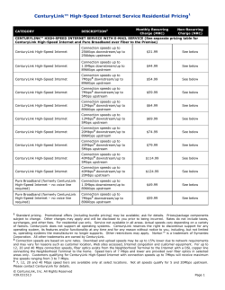 CenturyLink&trade; High-Speed Internet Service Residential Pricing