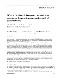 Effect of the planned therapeutic communication program on
