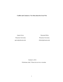 Conflict and Commerce: New Data about the Great War Joanne