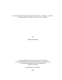 spanish-english bilinguals in gainesville, florida: a cross