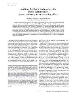 Auditory feedback and memory for music