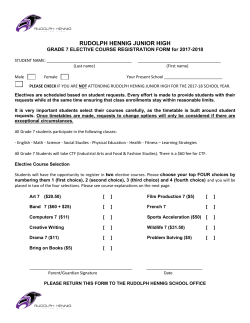 Grade 7 Elective Registration Form