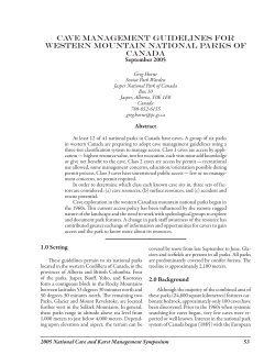 cave management guidelines for western mountain national parks of