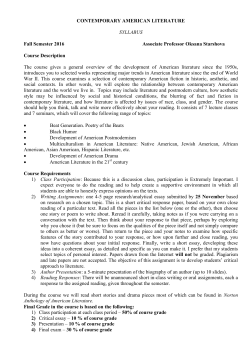 CONTEMPORARY AMERICAN LITERATURE