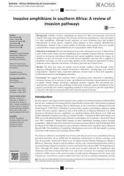 Invasive amphibians in southern Africa: A review of