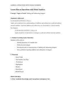 Lesson Plan on Operations with Whole Numbers