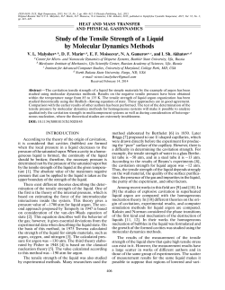 Study of the Tensile Strength of a Liquid by Molecular