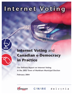 Internet Voting and Canadian e