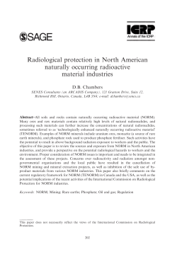 Radiological protection in North American naturally occurring