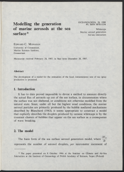 Modelling the generation of marine aerosols at the sea surface*