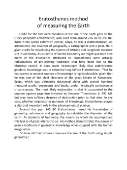 Eratosthenes method of measuring the Earth