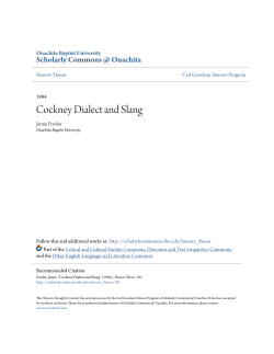 Cockney Dialect and Slang - Scholarly Commons @ Ouachita