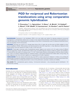 PGD for reciprocal and Robertsonian translocations using array