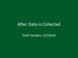 After Data is Collected