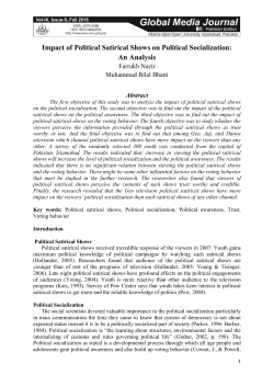 Impact of Political Satirical Shows on Political Socialization: An