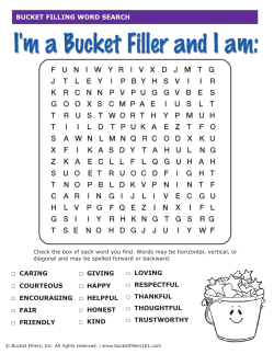 Bucket Filling Word Search