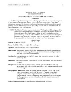 SIXTH EDITION APA GUIDELINES 1 THE UNIVERSITY OF AKRON