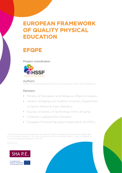 european framework of quality physical education efqpe