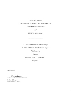Comedic Timing: The Influence of the Atellanae Fabulae on