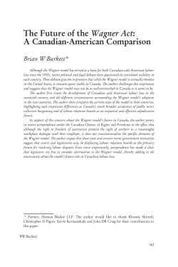 The Future of the Wagner Act: A Canadian