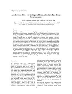 Applications of free circulating nucleic acids in clinical medicine