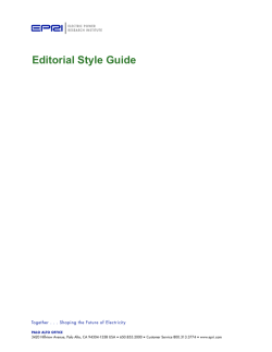 Editorial Style Guide - EPRI | Contractor Resources