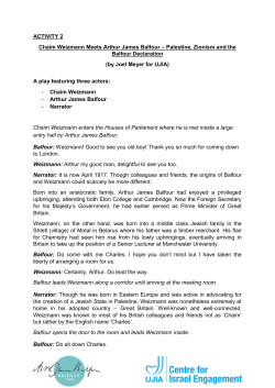 Palestine, Zionism and the Balfour Declaration
