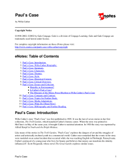 Paul`s Case - STJ School