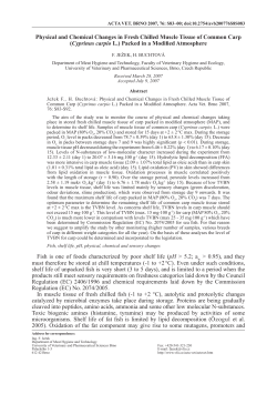 Physical and Chemical Changes in Fresh Chilled Muscle Tissue of