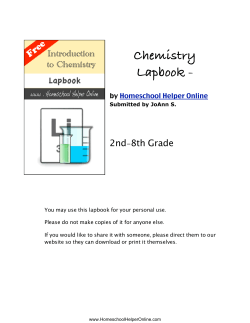 Chemistry Lapbook - Homeschool Helper Online
