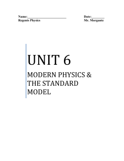 Unit 6: Quantum Modern Physics