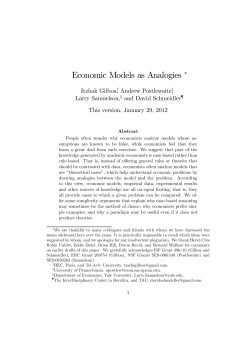 Economic Models as Analogies