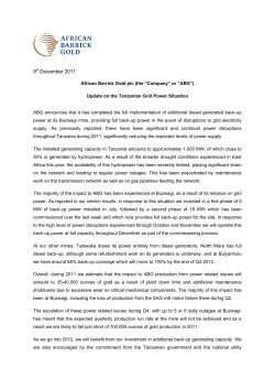 Tanzanian Grid Power Situation