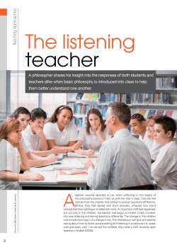 The listening teacher - The Philosophy Foundation